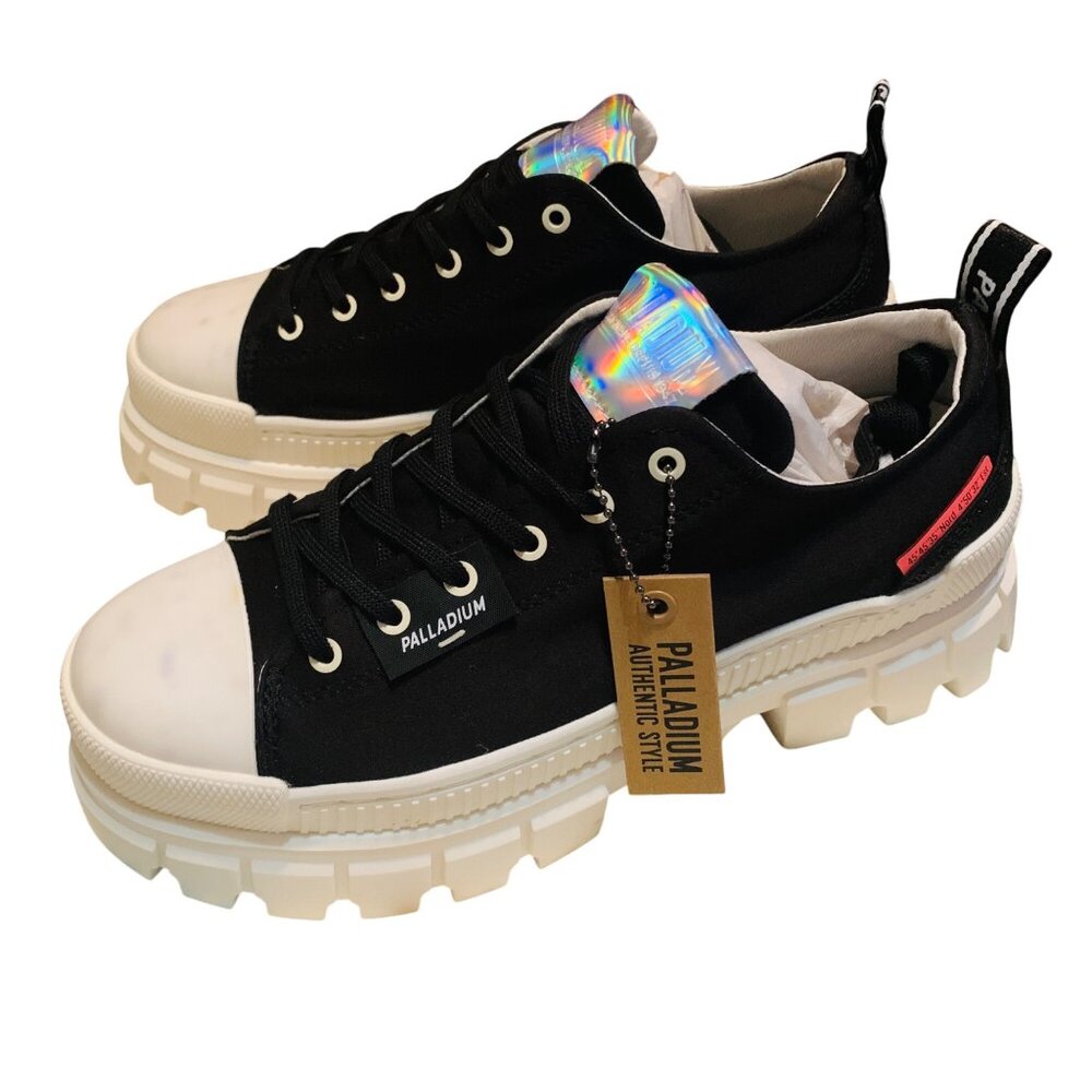 Palladium Revolt Black‎ White Platform Chunky Combat Lug Soles 7.5